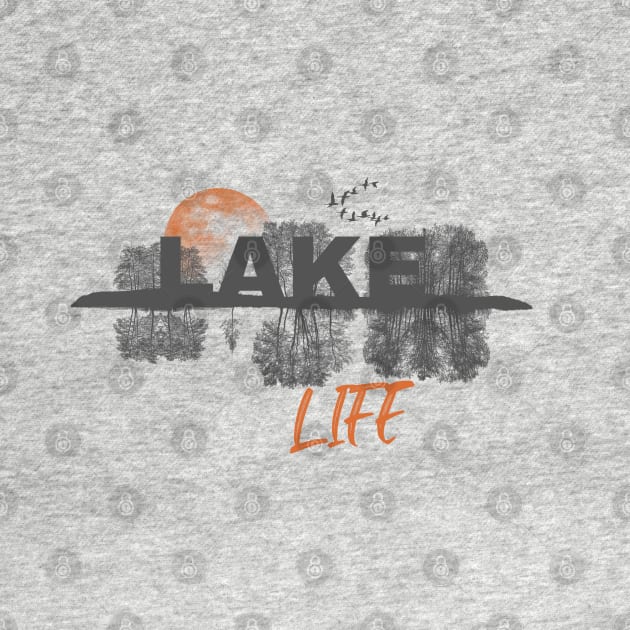 Lake Life (orange and grey) by Orange Otter Designs